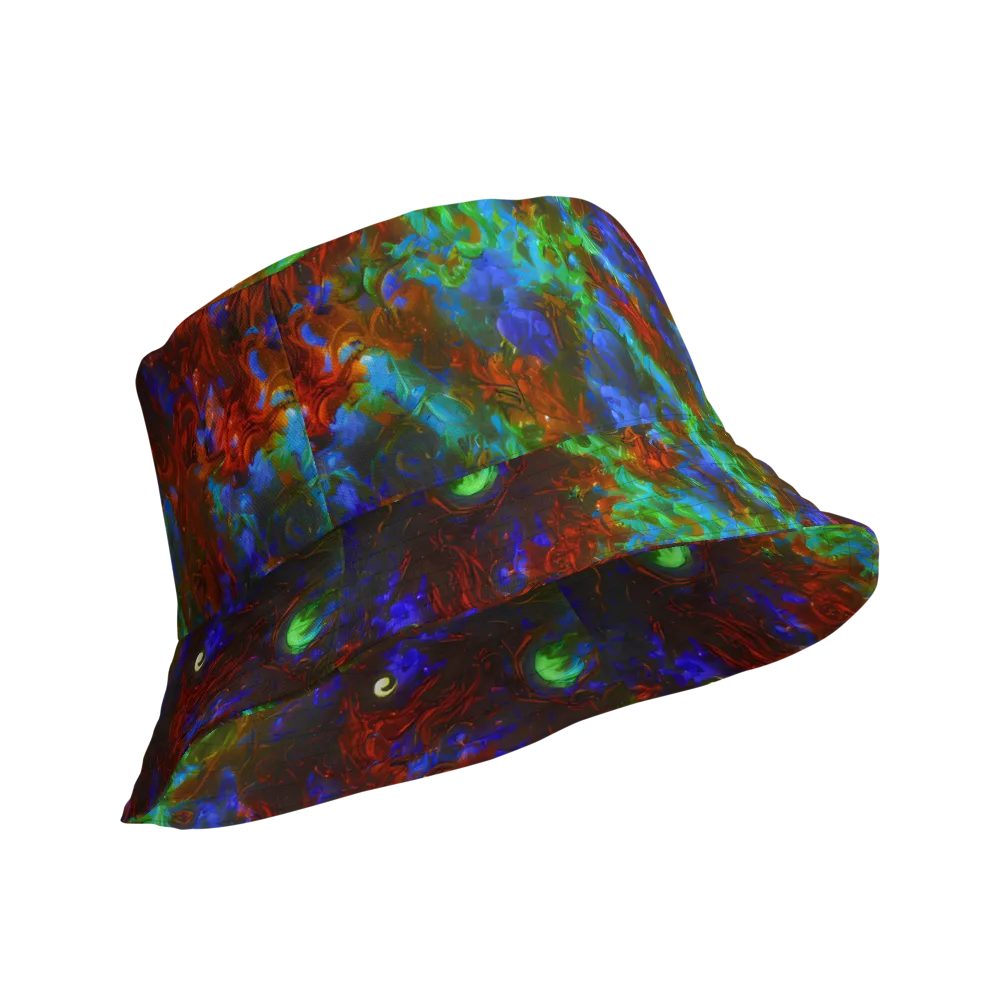 Prismatic Flame on Reversible Bucket Hat — Product details Outside