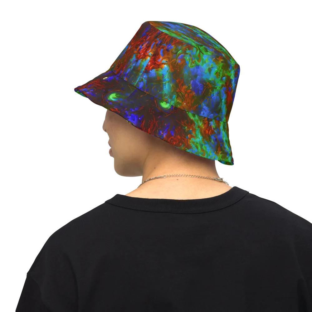 Prismatic Flame on Reversible Bucket Hat — Back Inside