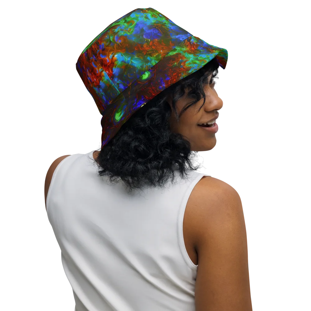 Prismatic Flame on Reversible Bucket Hat — Right Outside