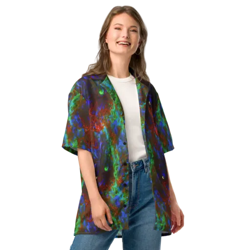 Prismatic Flame on a Button Shirt
