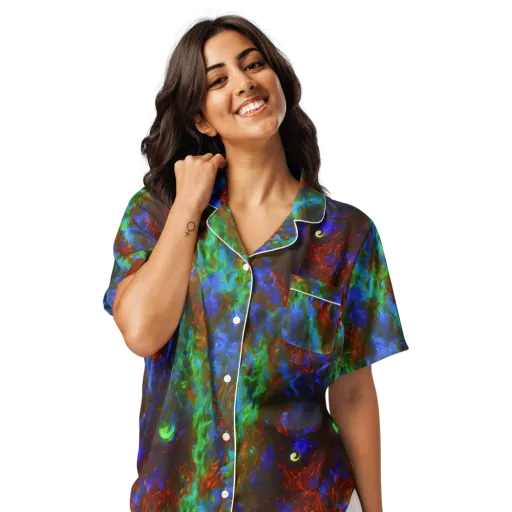 Prismatic Flame on a Women's Short Sleeve Pajama Top