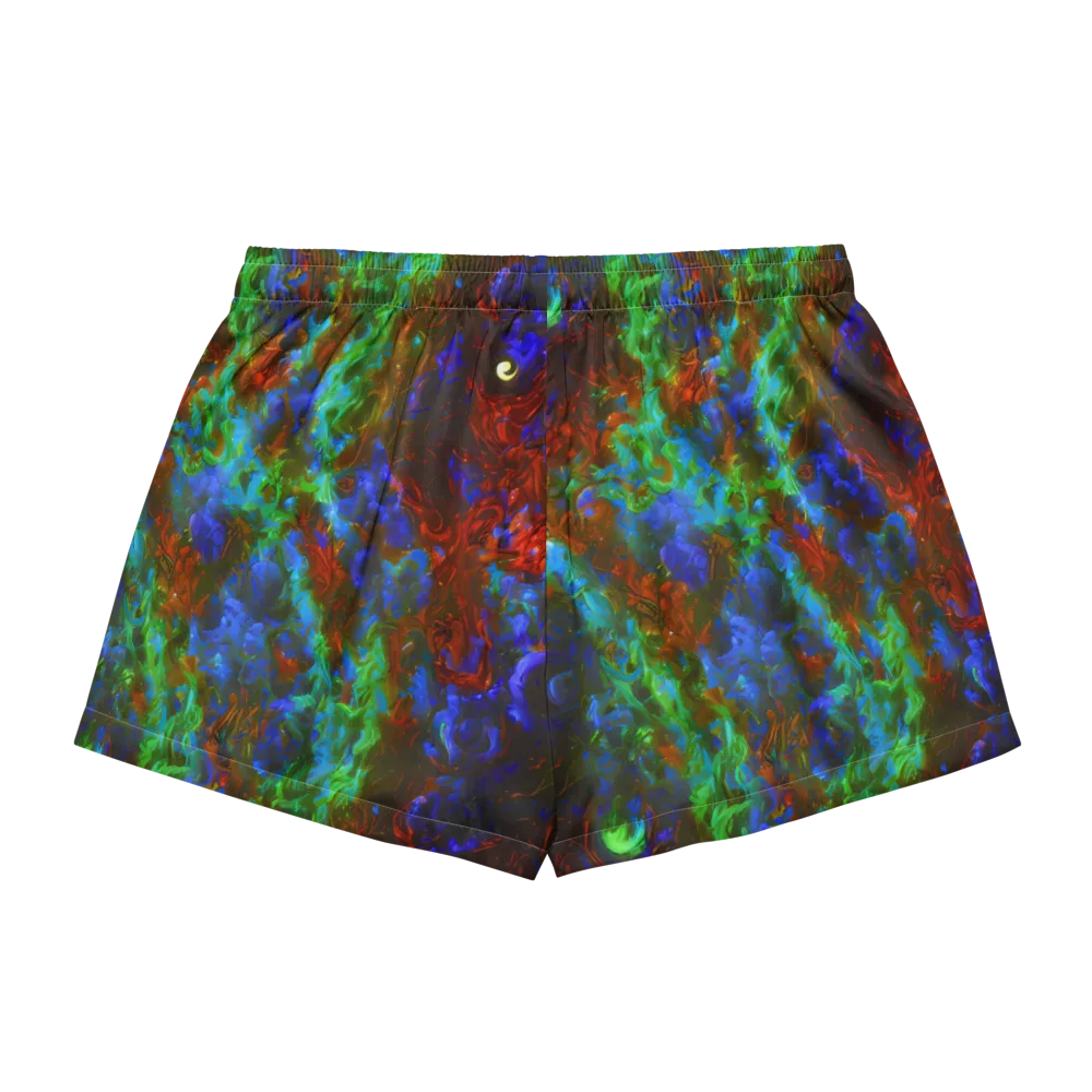 Prismatic Flame on Women's Pajama Shorts — Back
