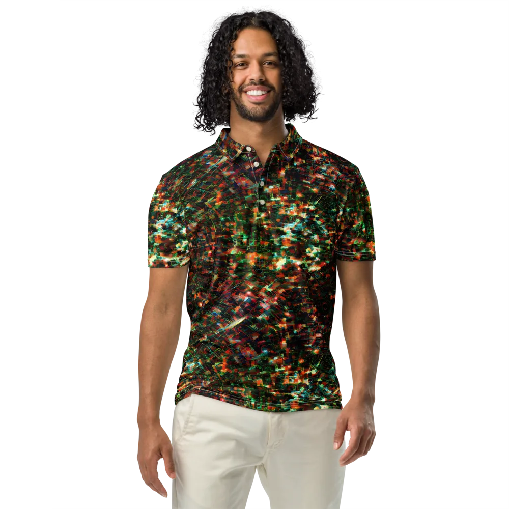Emerald Afterdark on Men's Slim Fit Polo Shirt — Front