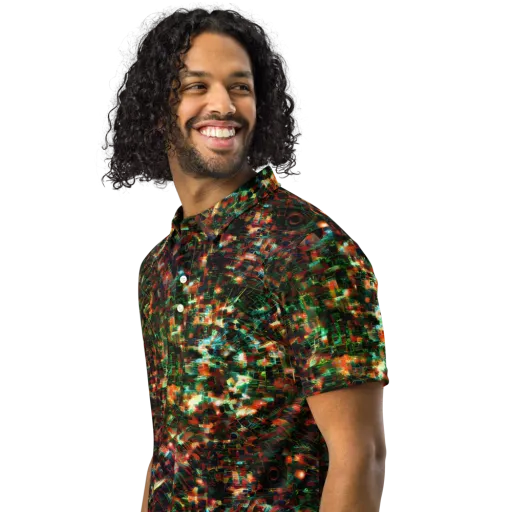 Emerald Afterdark on a Men's Slim Fit Polo Shirt