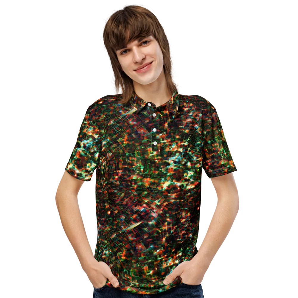 Emerald Afterdark on Men's Slim Fit Polo Shirt — Front