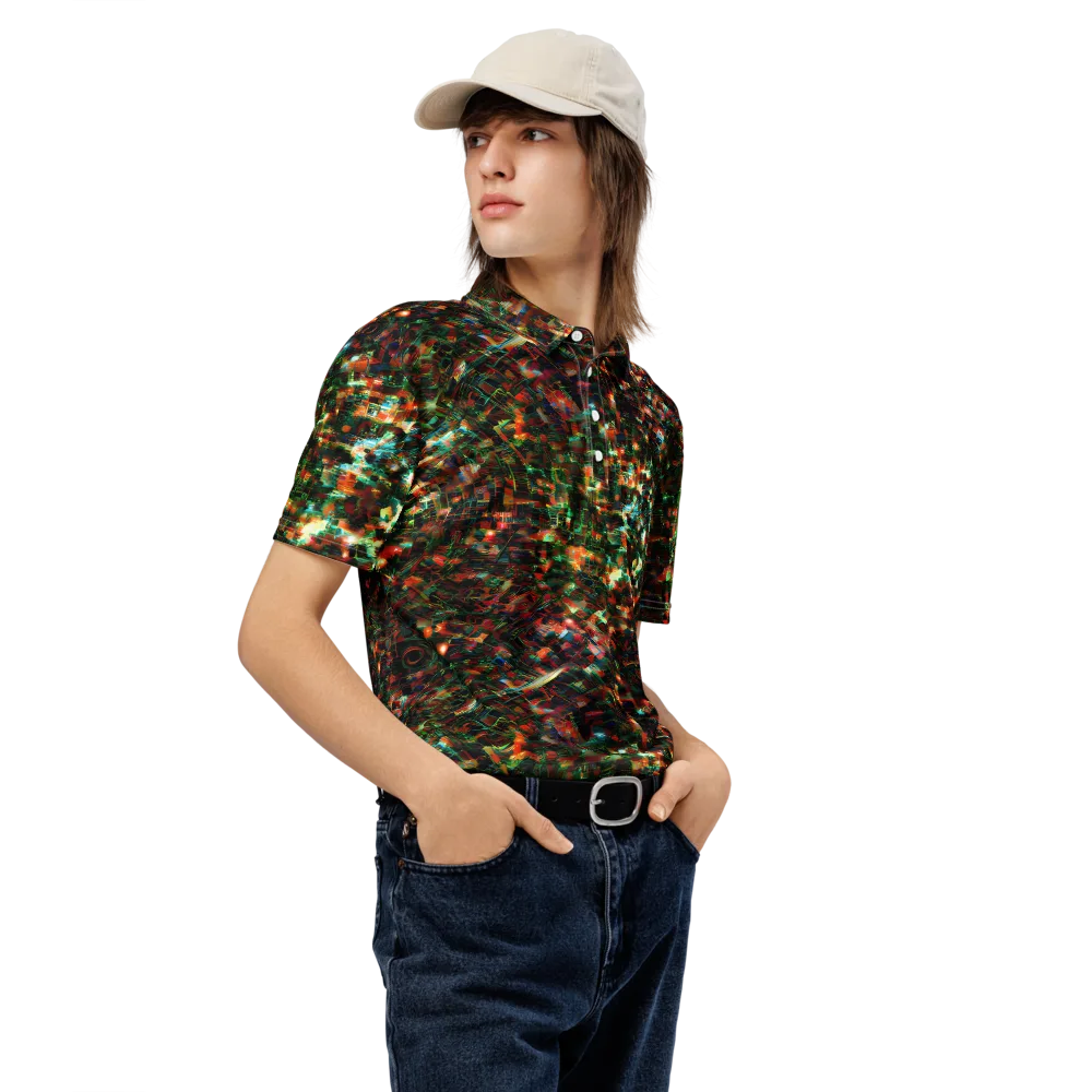 Emerald Afterdark on Men's Slim Fit Polo Shirt — Right Front