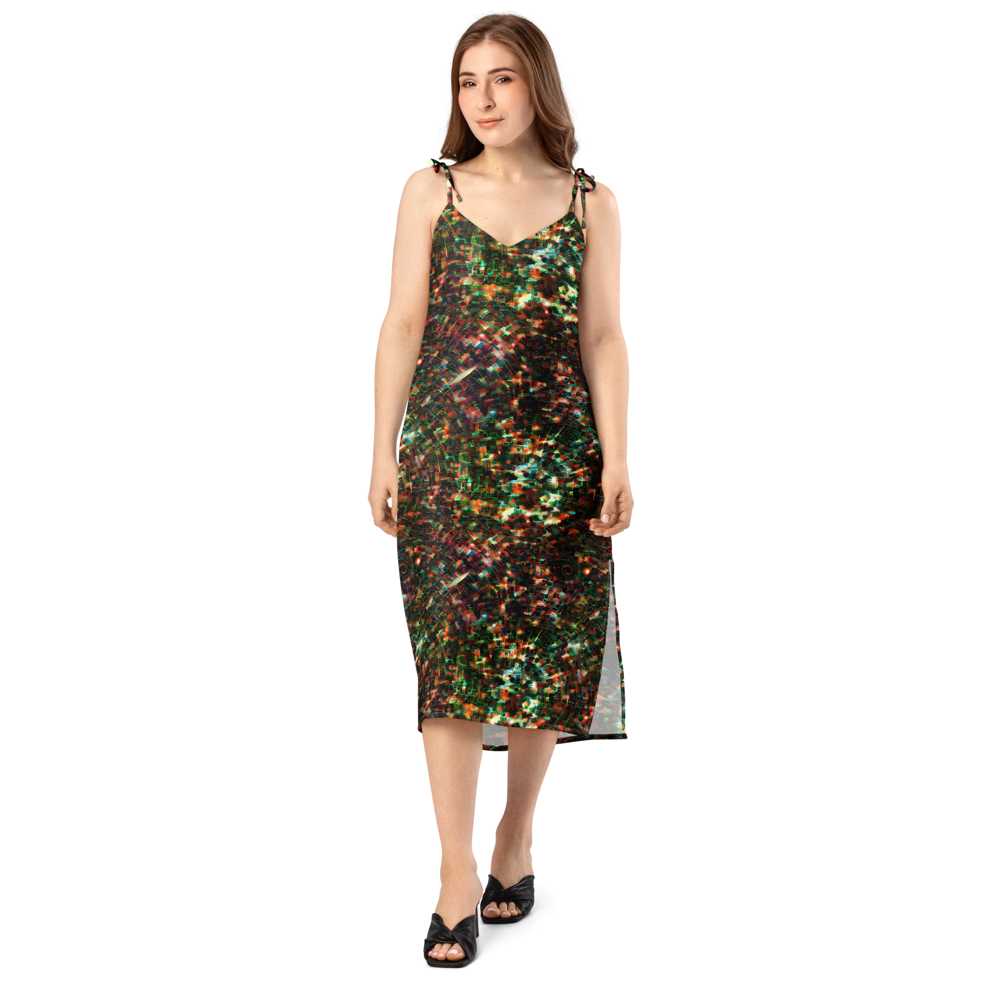 Emerald Afterdark on Slip Dress — Front