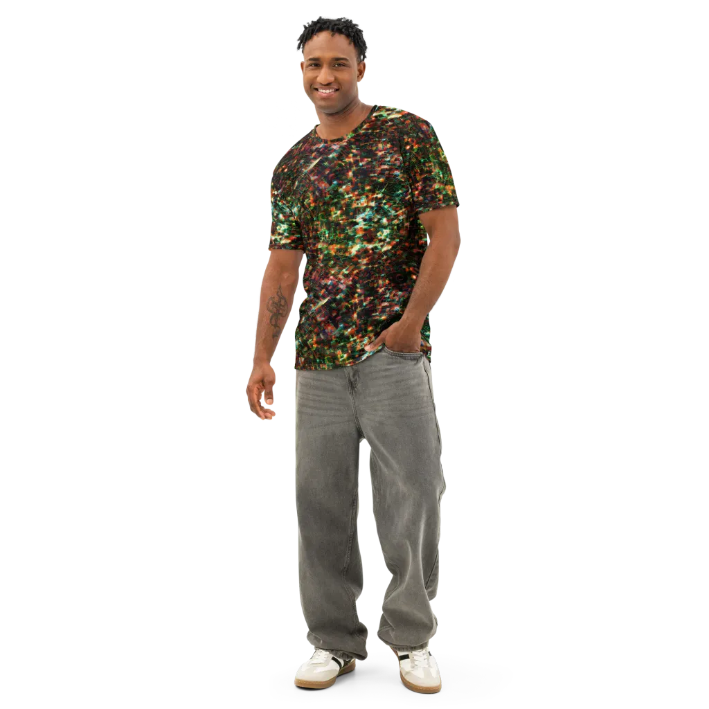 Emerald Afterdark on Men's Cotton Crew Neck T-Shirt — Front