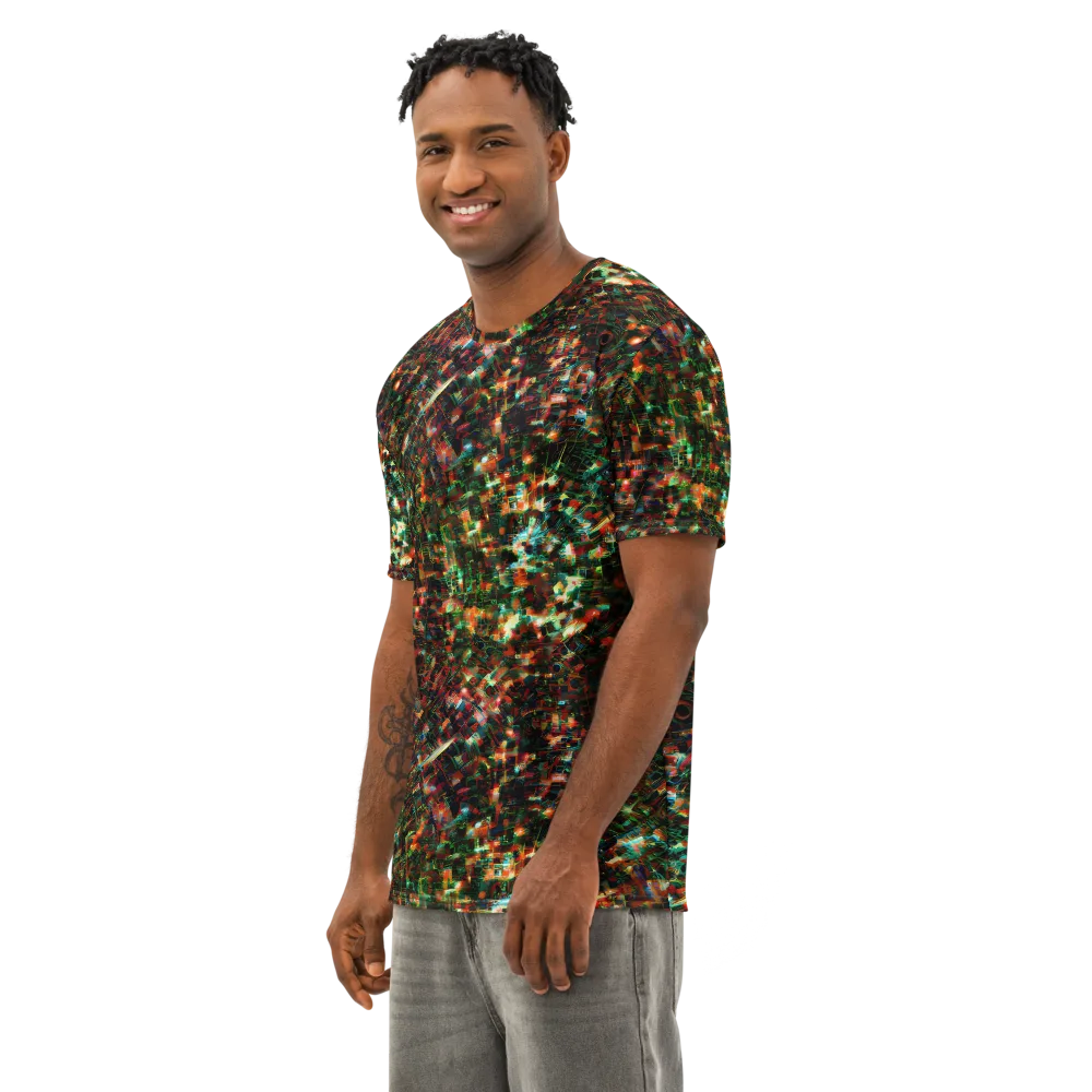 Emerald Afterdark on Men's Cotton Crew Neck T-Shirt — Left Front