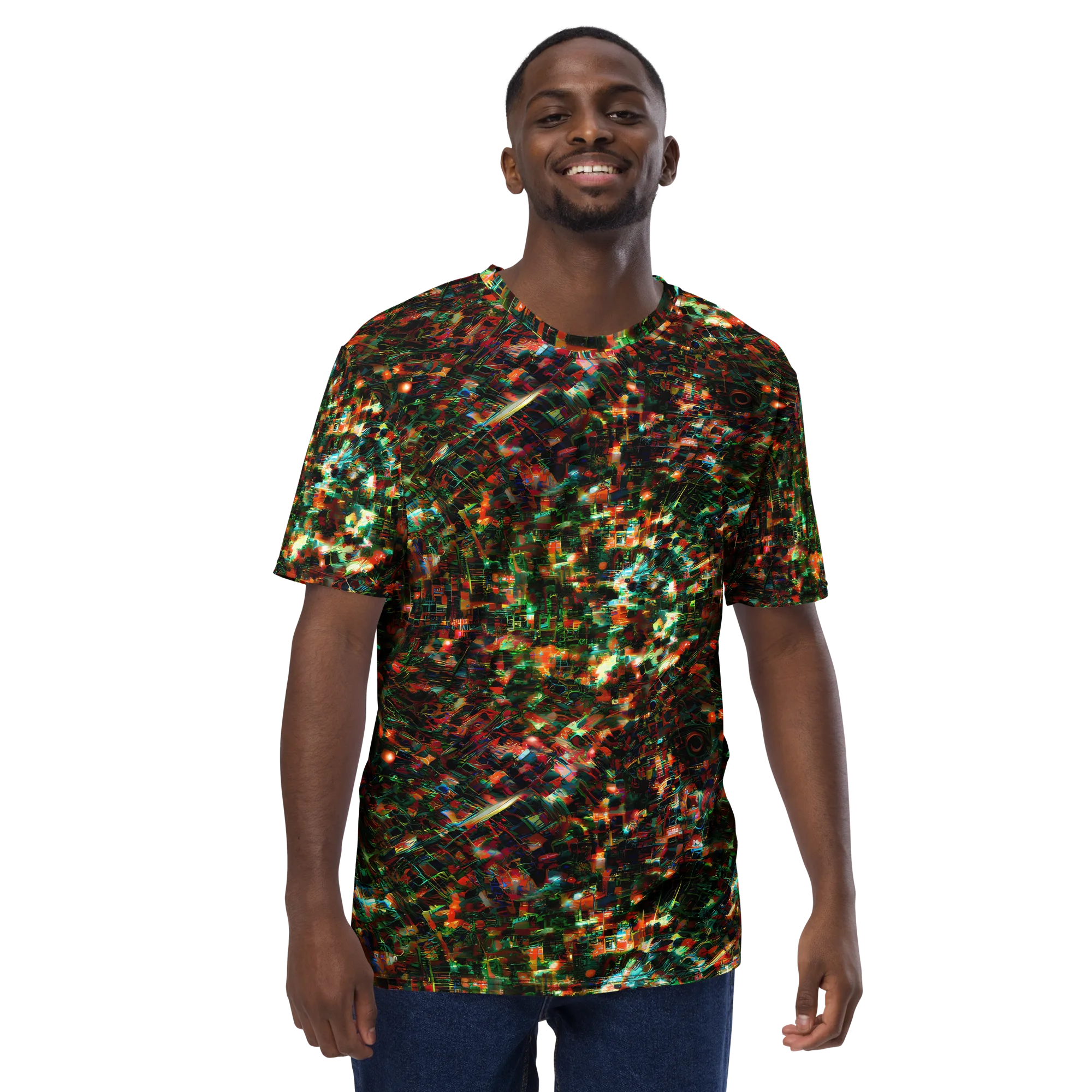 Emerald Afterdark on Men's Crew Neck T-Shirt — Front