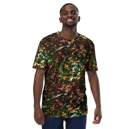 Emerald Afterdark on a Men's Crew Neck T-Shirt