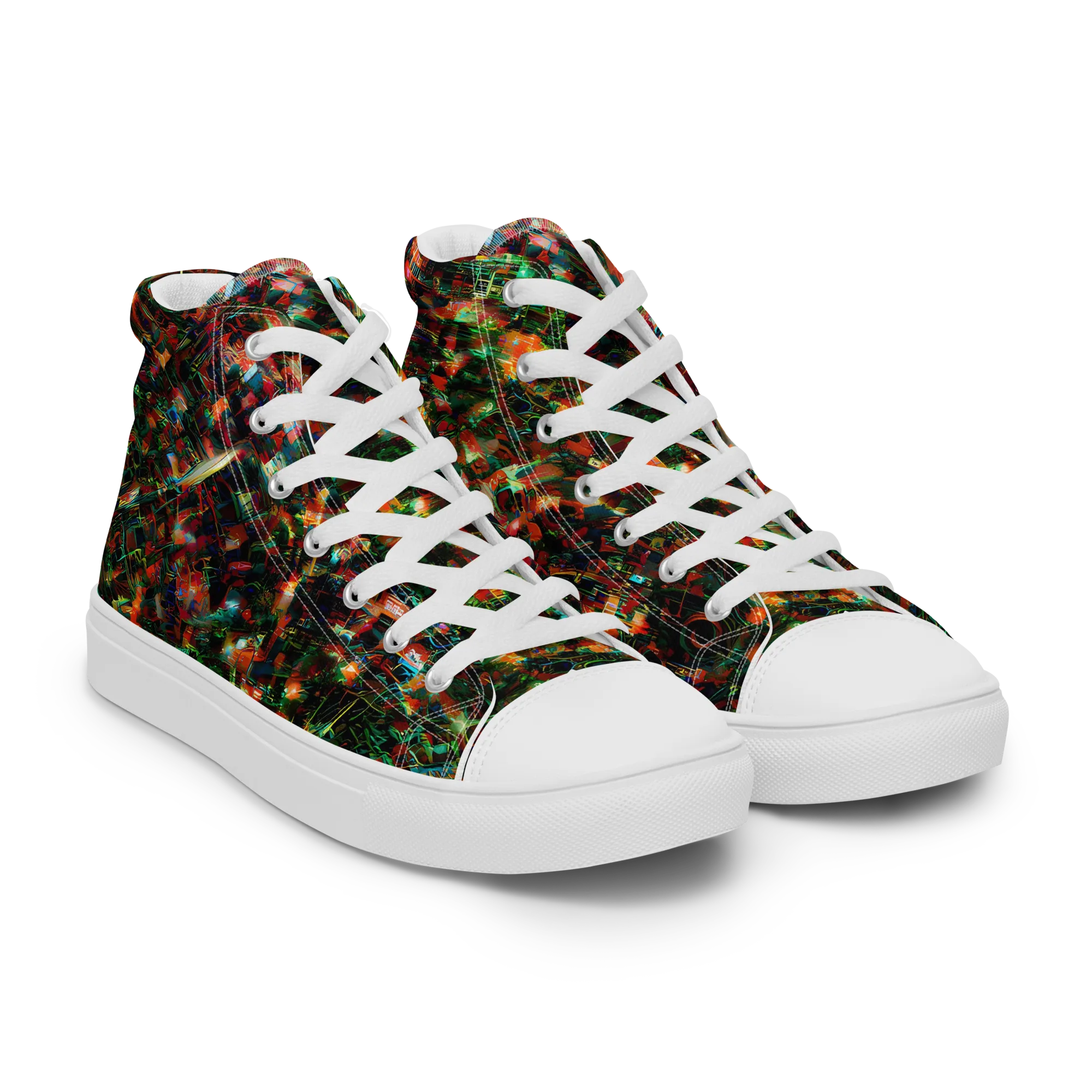 Emerald Afterdark on Men's High Top Canvas Shoes — Right Front