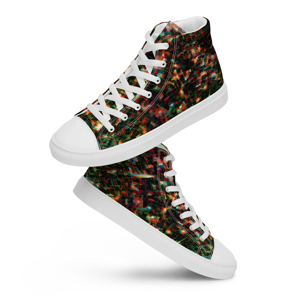 Emerald Afterdark on Men's High Top Canvas Shoes — Front