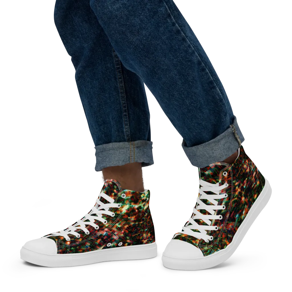 Emerald Afterdark on Men's High Top Canvas Shoes — Left
