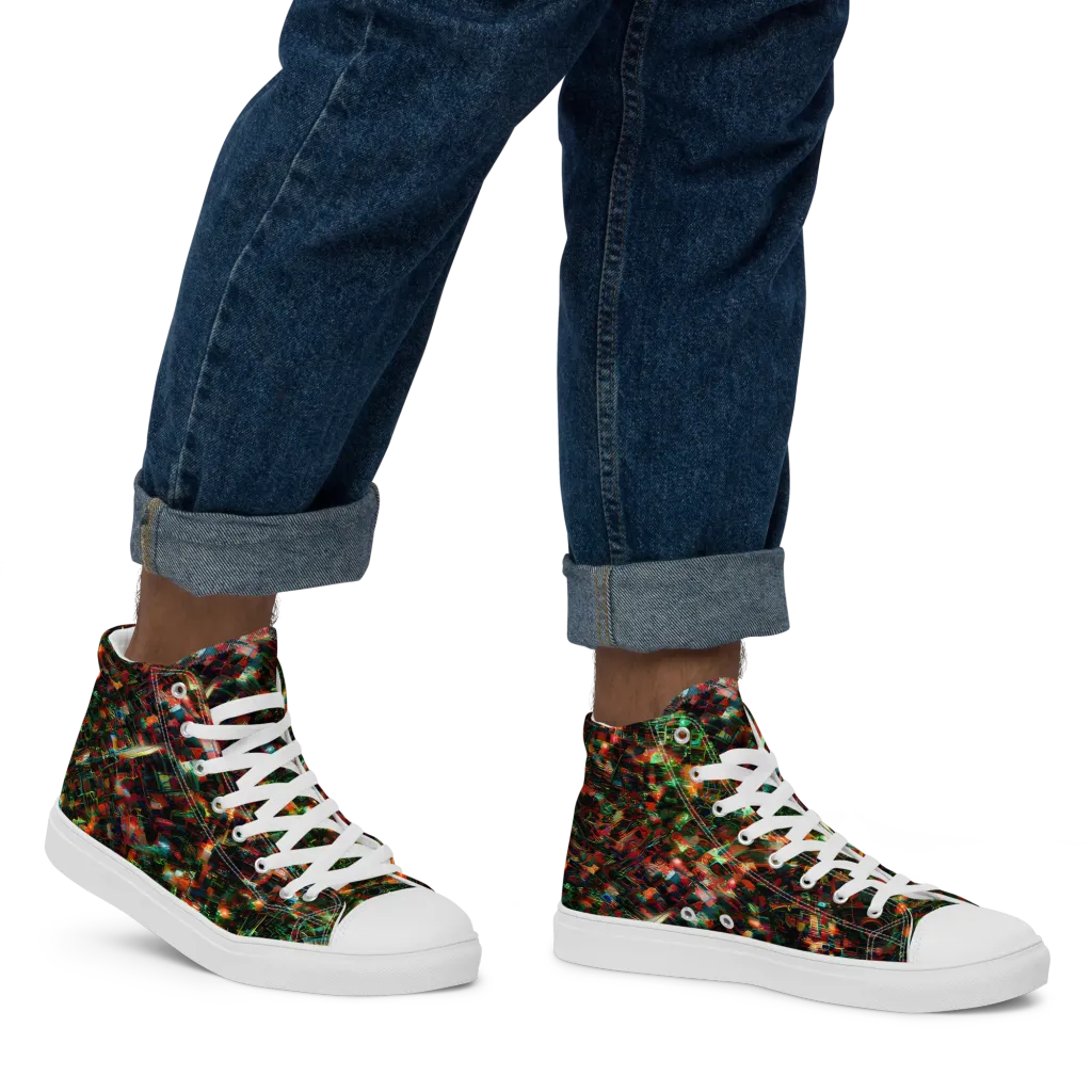 Emerald Afterdark on Men's High Top Canvas Shoes — Right