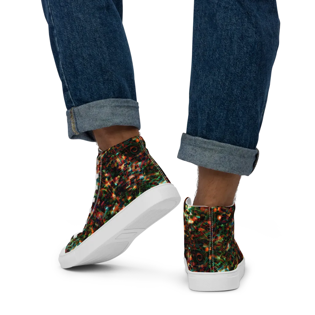 Emerald Afterdark on Men's High Top Canvas Shoes — Back