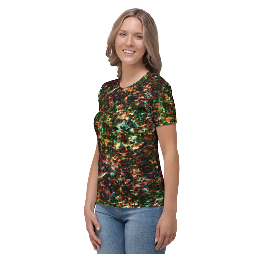 Emerald Afterdark on Women's Crew Neck T-Shirt — Left