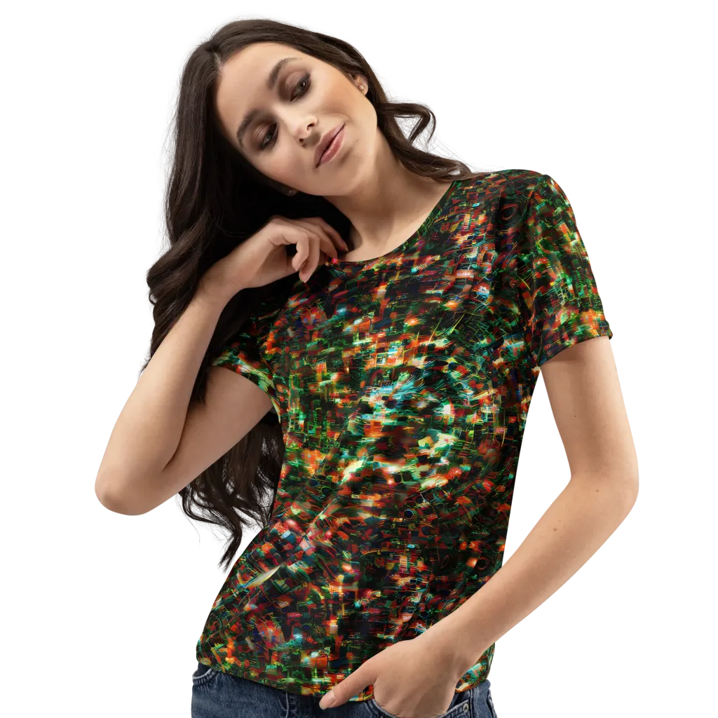 Emerald Afterdark on Women's Crew Neck T-Shirt — Left Front