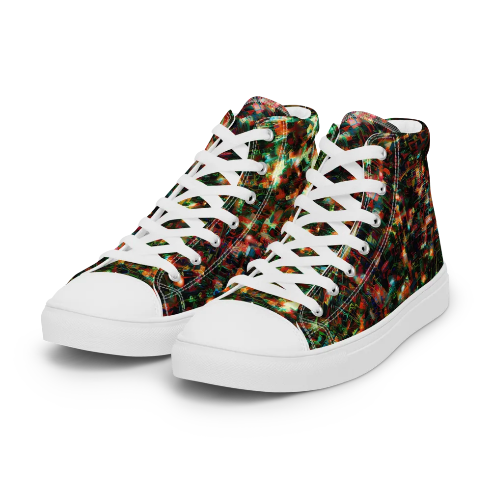 Emerald Afterdark on Women's High Top Canvas Shoes — Left Front