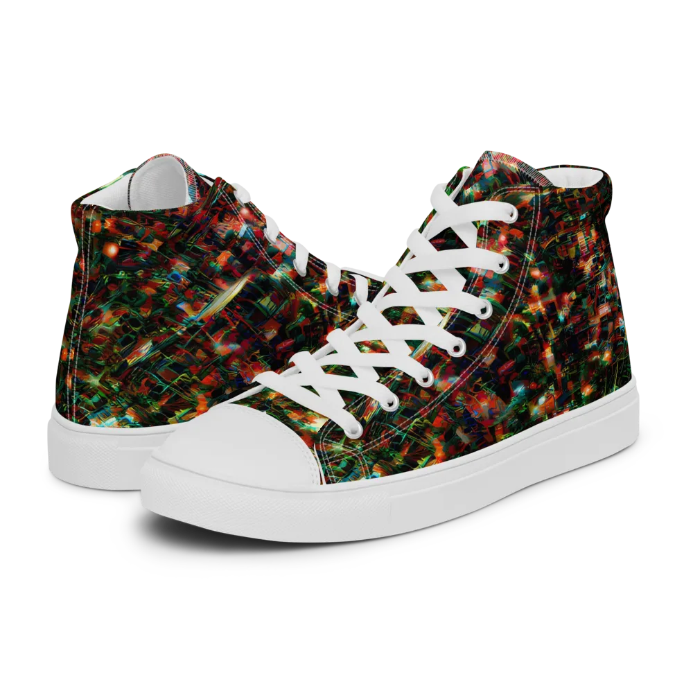 Emerald Afterdark on Women's High Top Canvas Shoes — Left