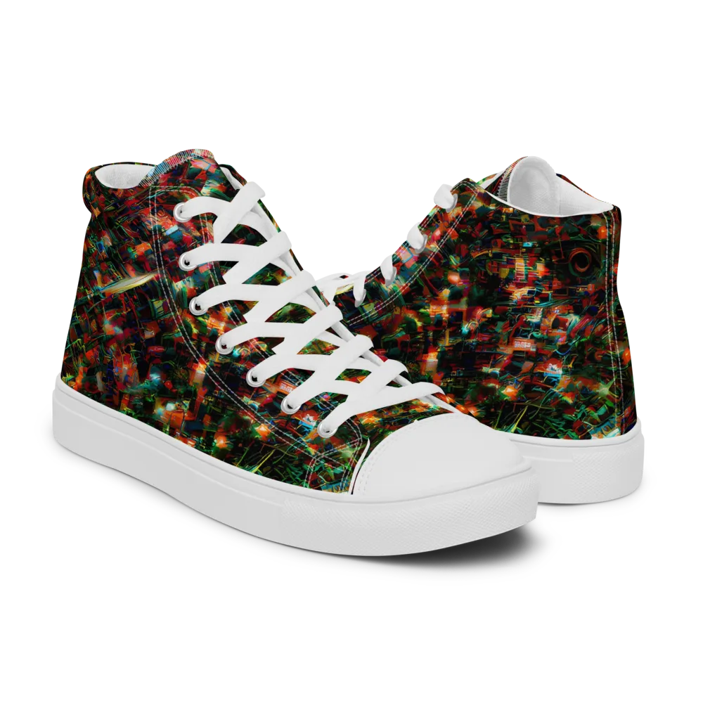 Emerald Afterdark on Women's High Top Canvas Shoes — Right