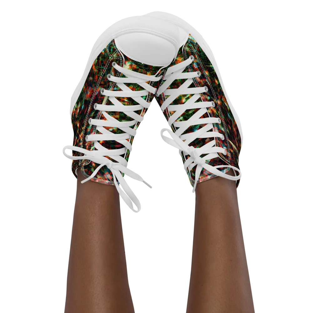 Emerald Afterdark on Women's High Top Canvas Shoes — Front