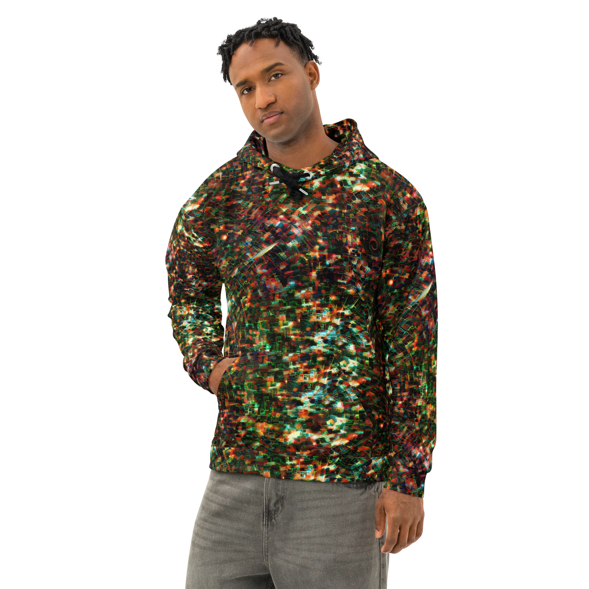 Emerald Afterdark on Cotton Hoodie — Left Front