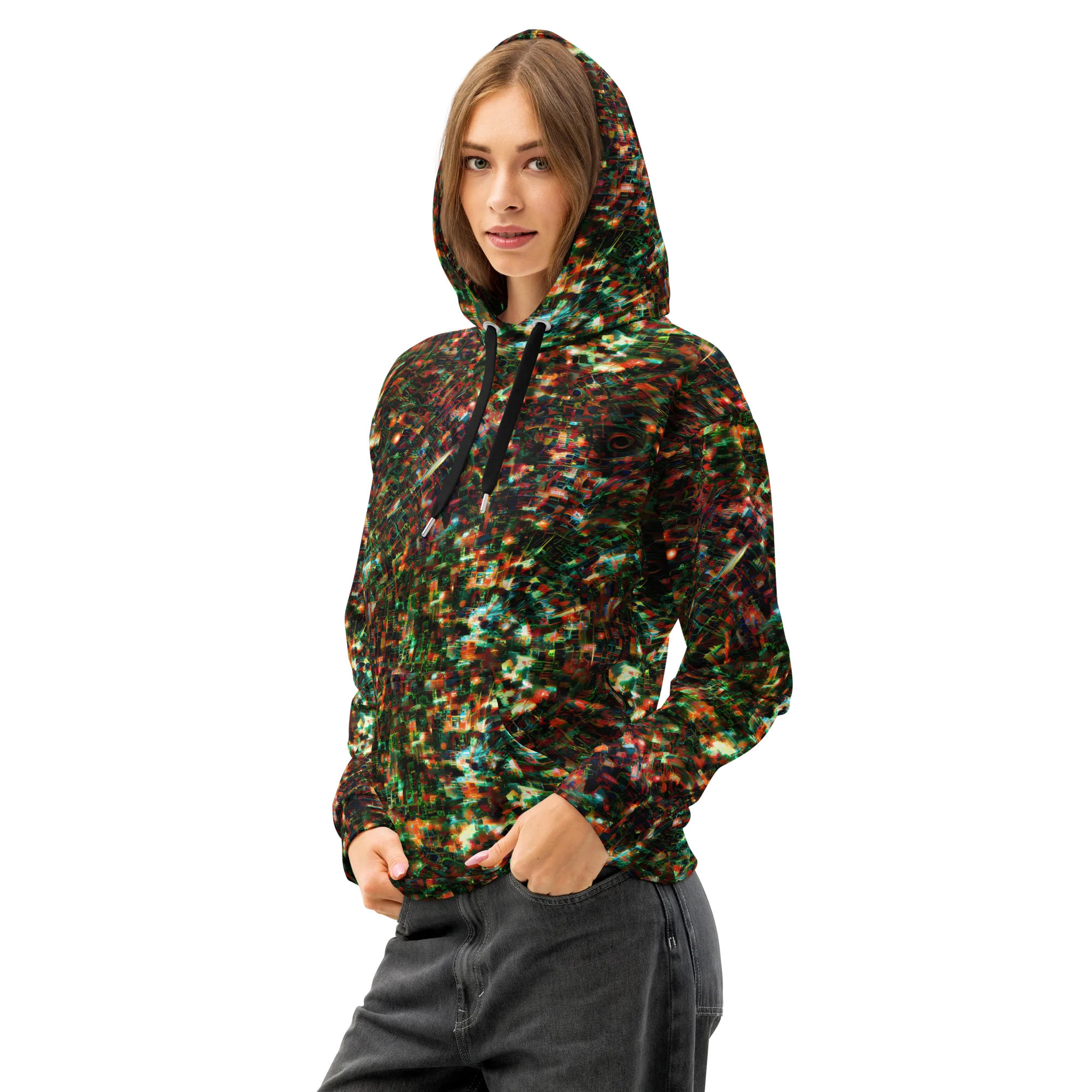 Emerald Afterdark on Cotton Hoodie — Left Front