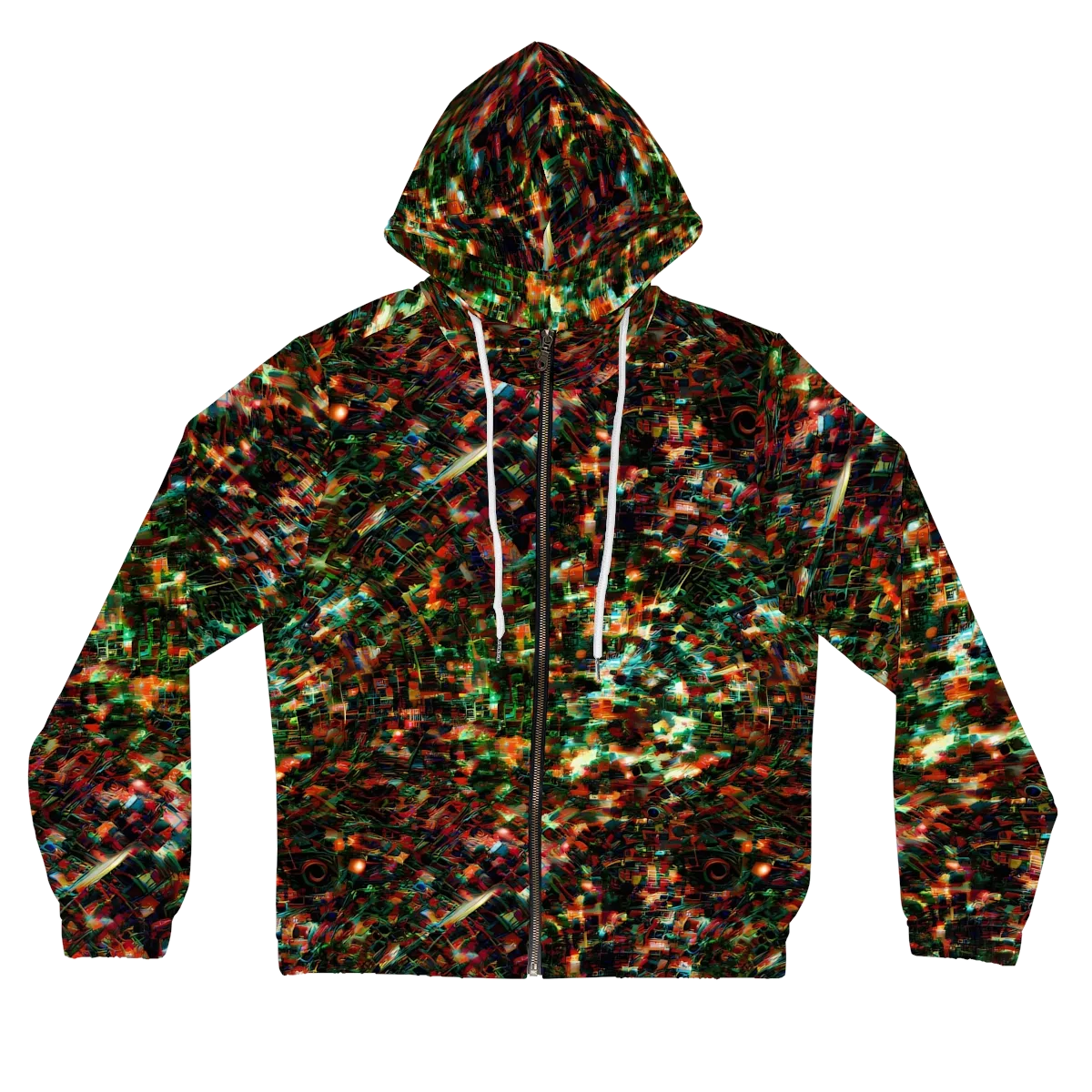 Emerald Afterdark on Women's Full-Zip Hoodie — Front