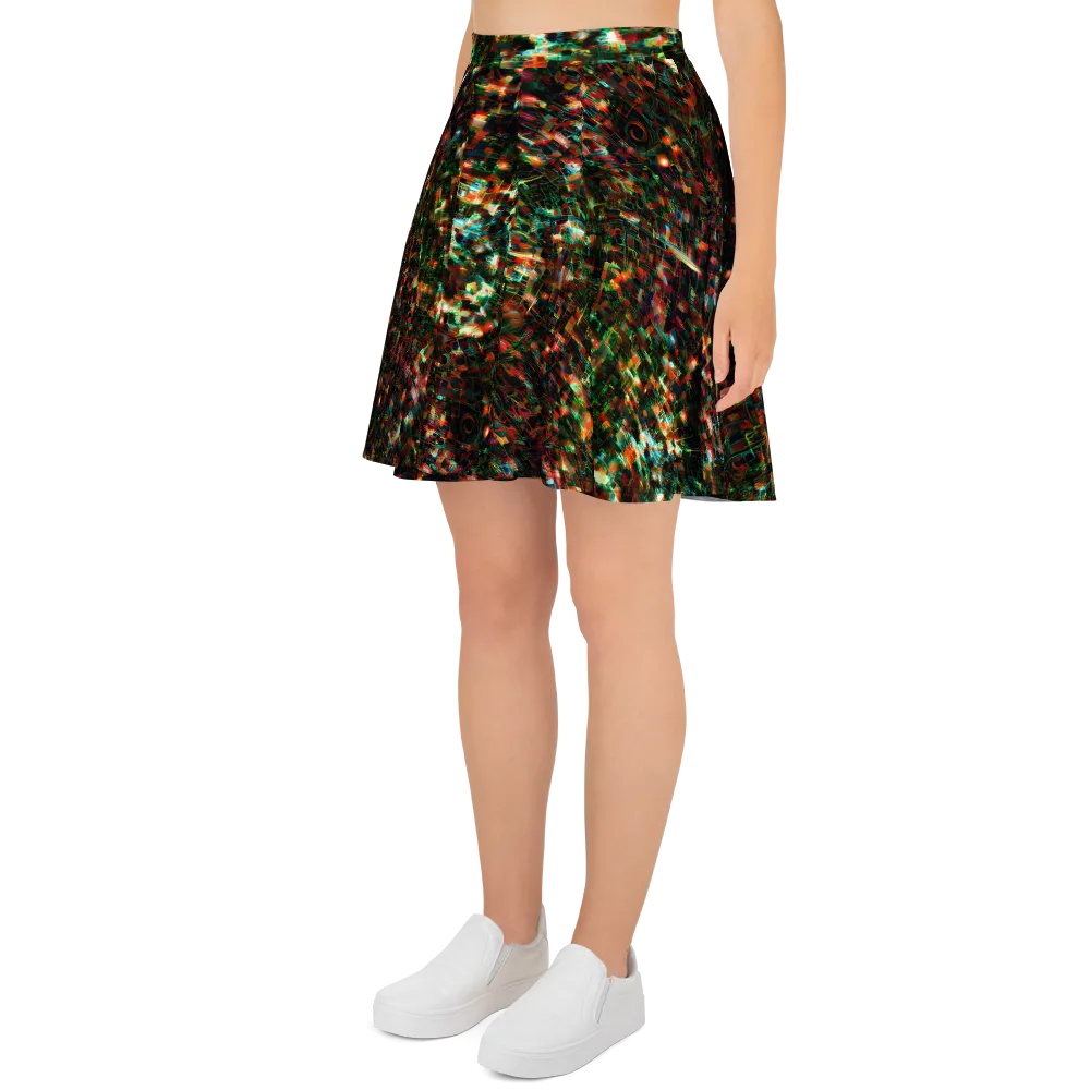 Emerald Afterdark on Skater Skirt — Left