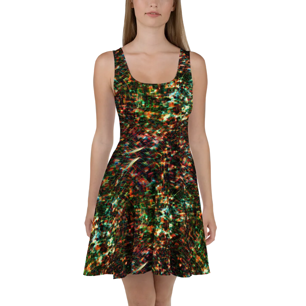 Emerald Afterdark on Skater Dress — Front