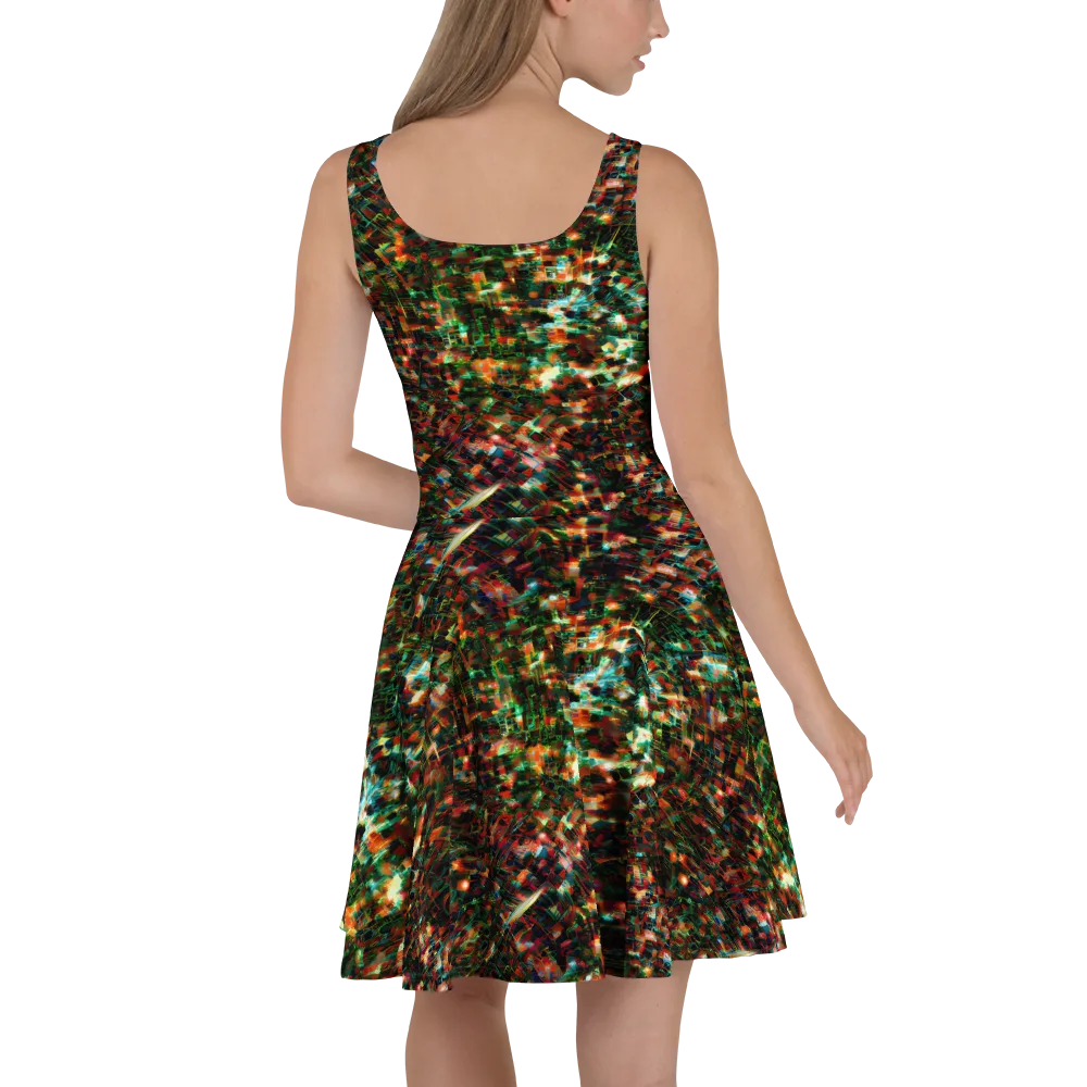 Emerald Afterdark on Skater Dress — Back