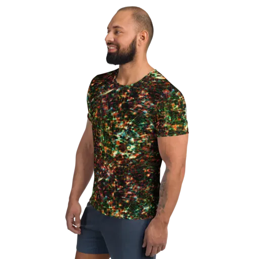 Emerald Afterdark on a Men's Athletic T-Shirt