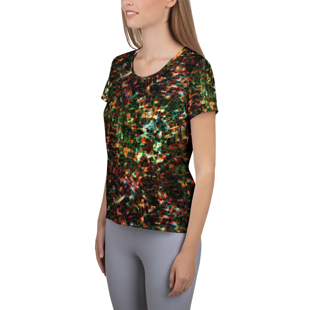 Emerald Afterdark on Women's Athletic T-Shirt — Left