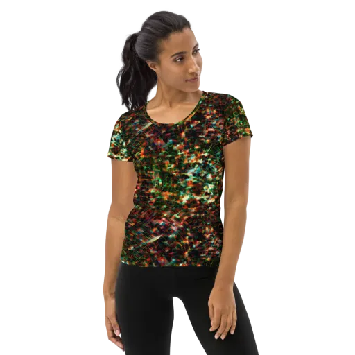 Emerald Afterdark on a Women's Athletic T-Shirt