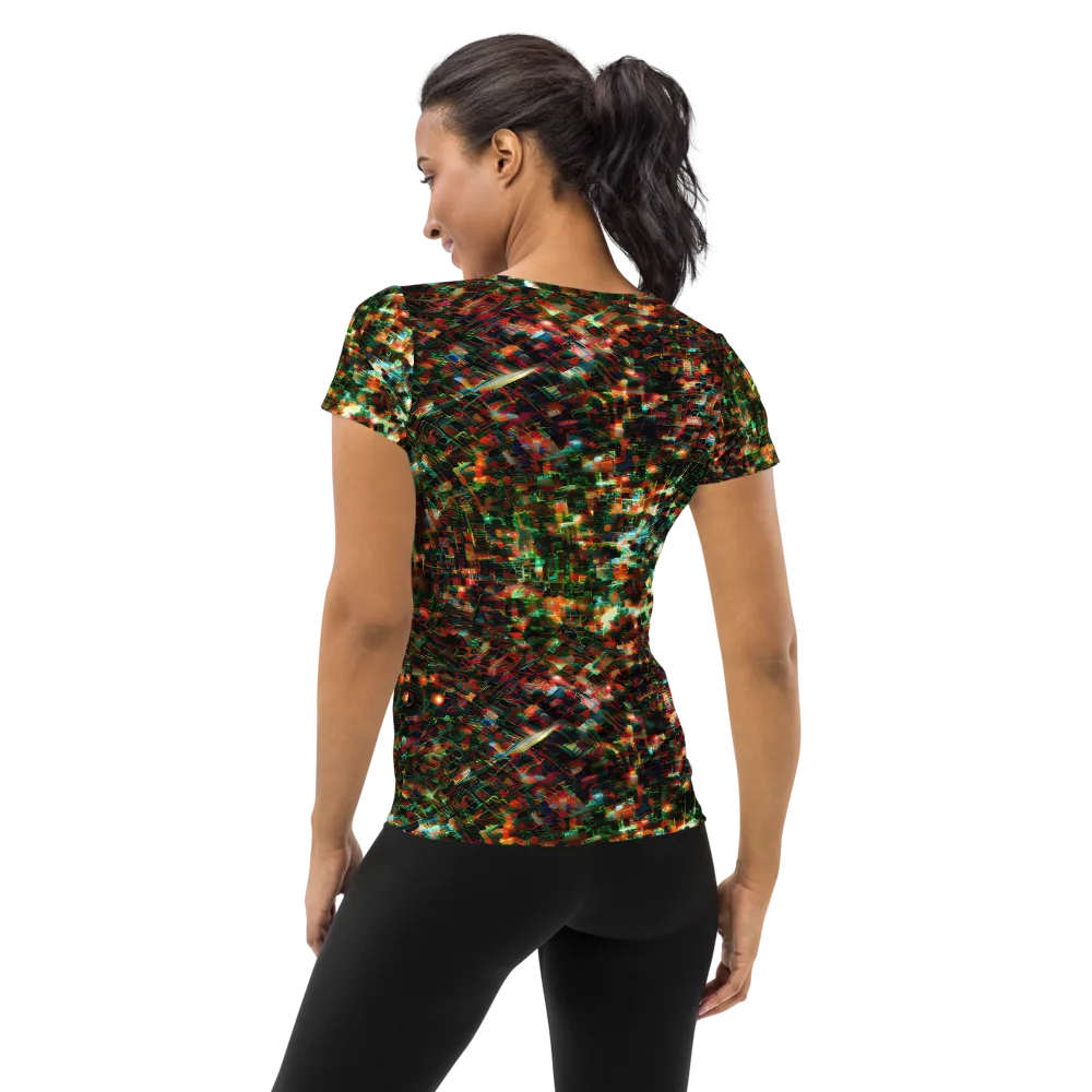 Emerald Afterdark on Women's Athletic T-Shirt — Back