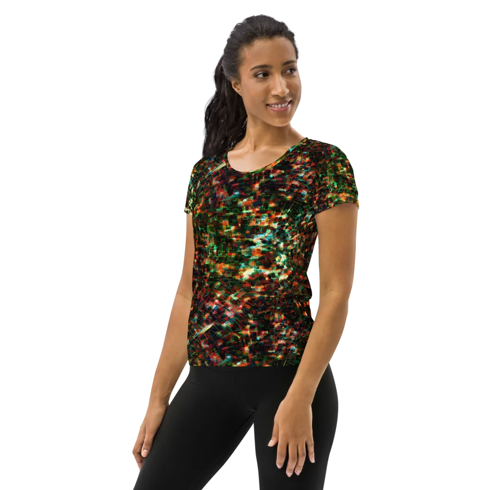 Emerald Afterdark on Women's Athletic T-Shirt — Left