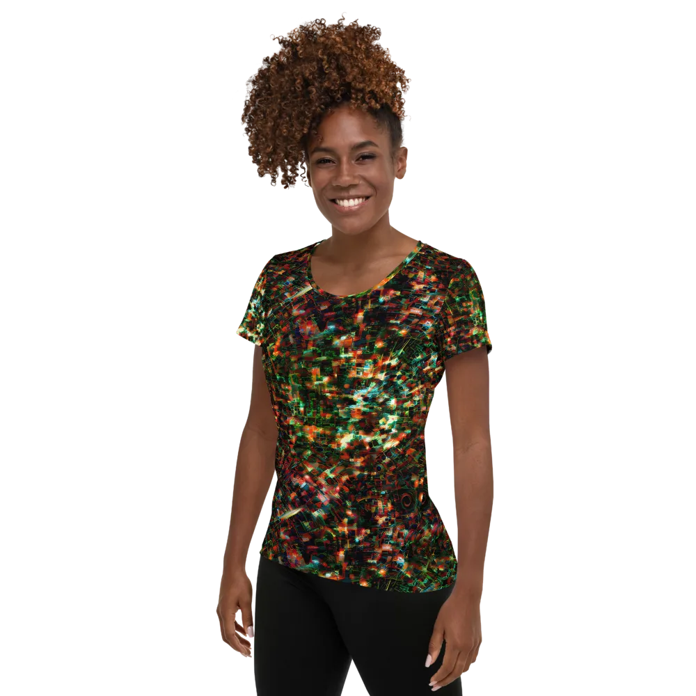 Emerald Afterdark on Women's Athletic T-Shirt — Left
