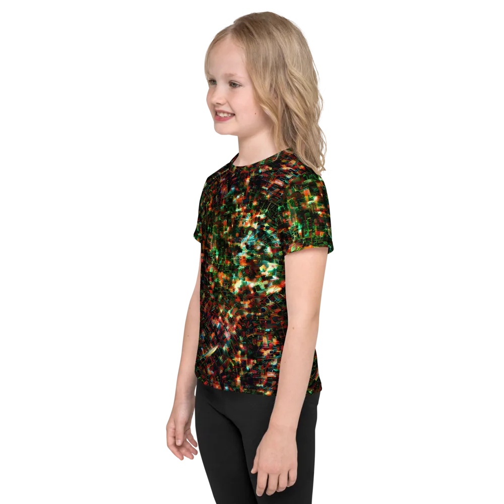 Emerald Afterdark on Kids Crew Neck T-Shirt — Left