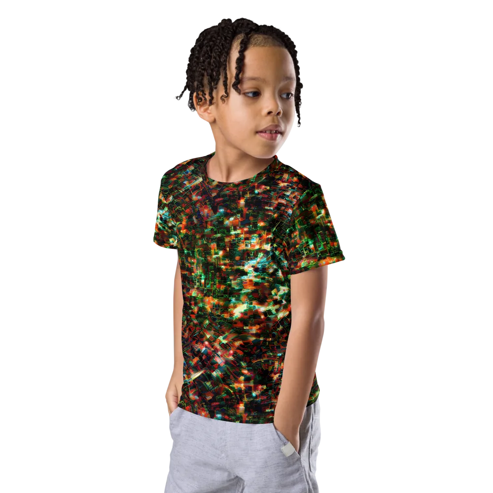 Emerald Afterdark on Kids Crew Neck T-Shirt — Left Front