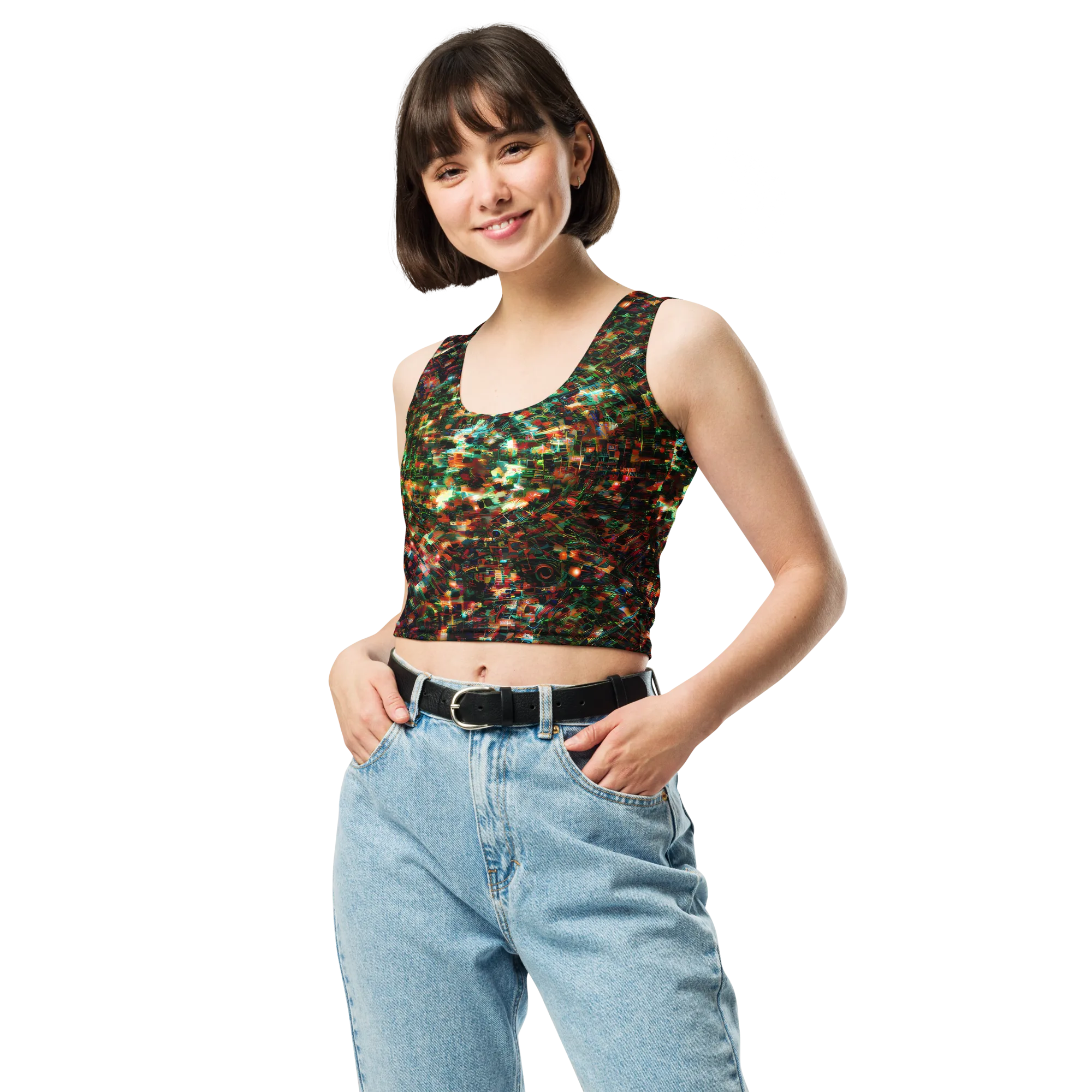 Emerald Afterdark on Crop Top — Front