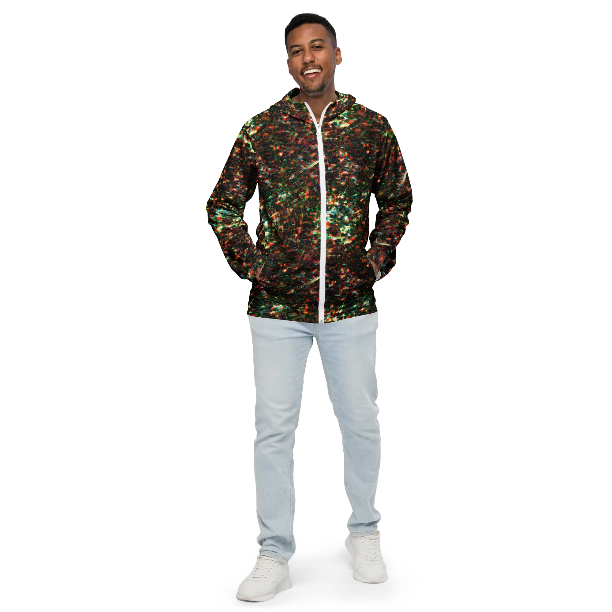 Emerald Afterdark on Men's Windbreaker — Front