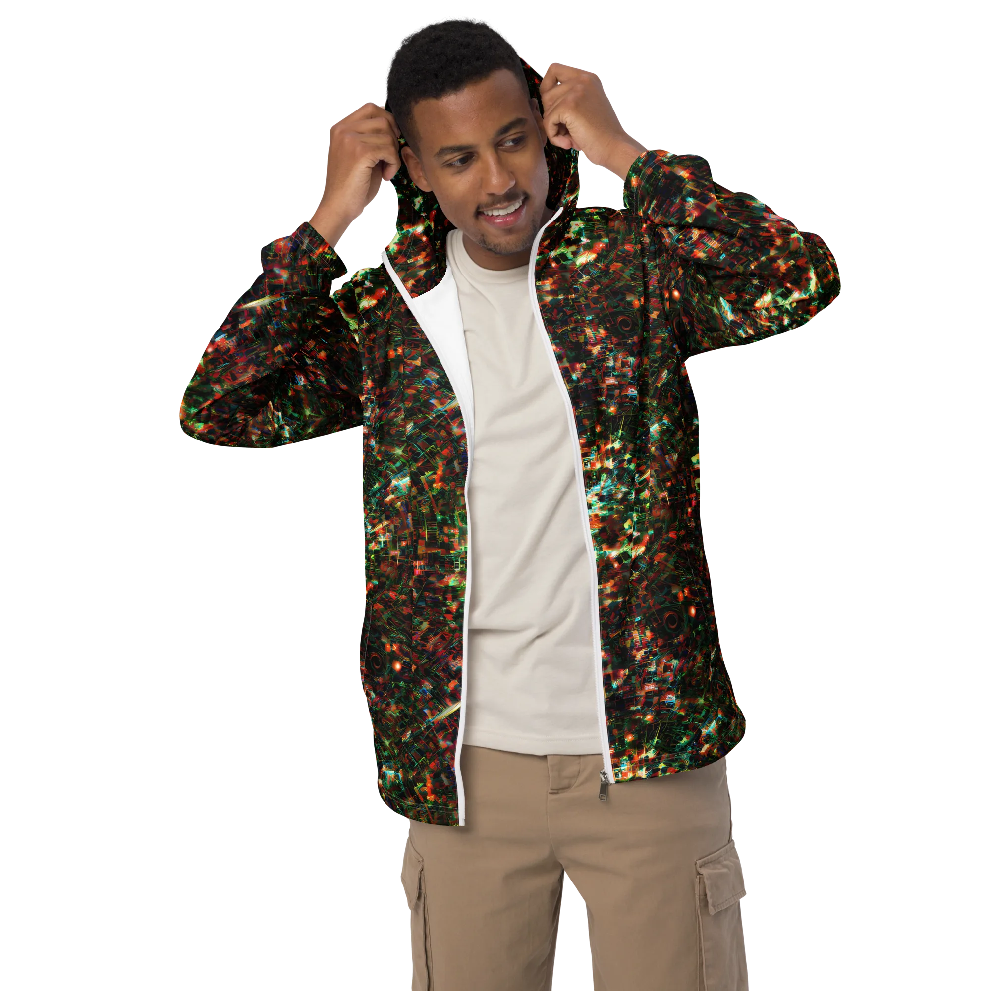 Emerald Afterdark on Men's Windbreaker — Front