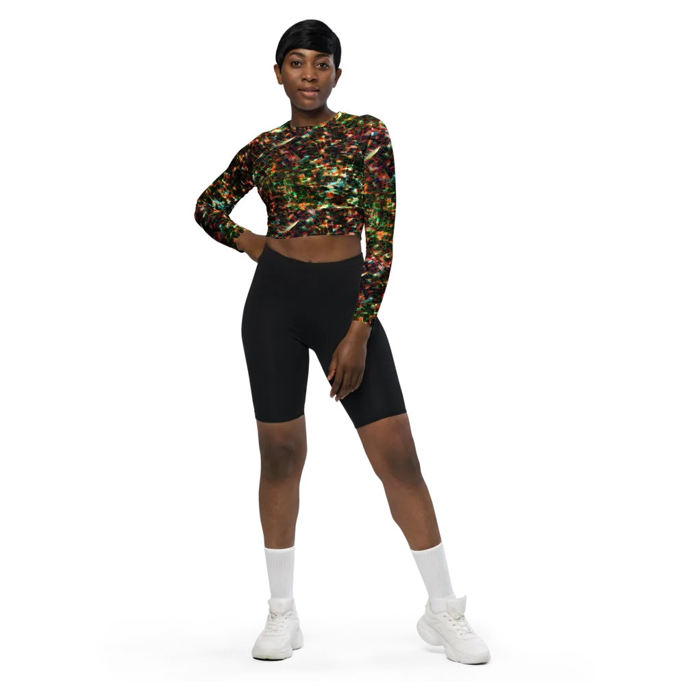 Emerald Afterdark on Long Sleeve Crop Top — Front