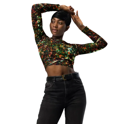 Emerald Afterdark on a Long Sleeve Crop Top