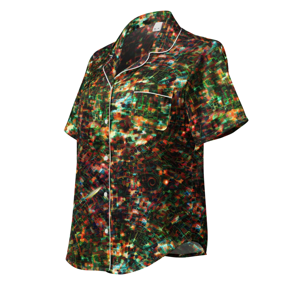 Emerald Afterdark on Women's Short Sleeve Pajama Top — Left Front