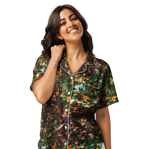 Emerald Afterdark on a Women's Short Sleeve Pajama Top