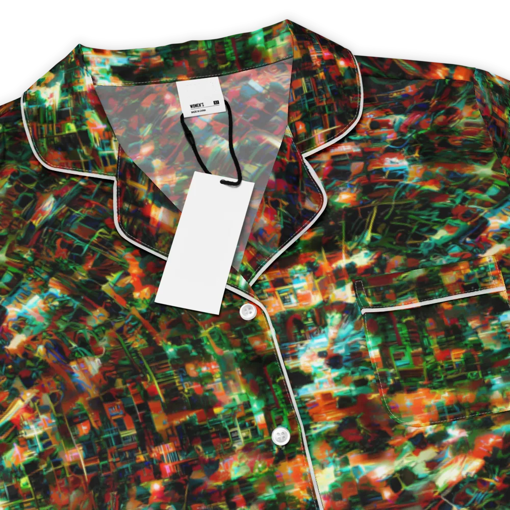 Emerald Afterdark on Women's Short Sleeve Pajama Top — Product details