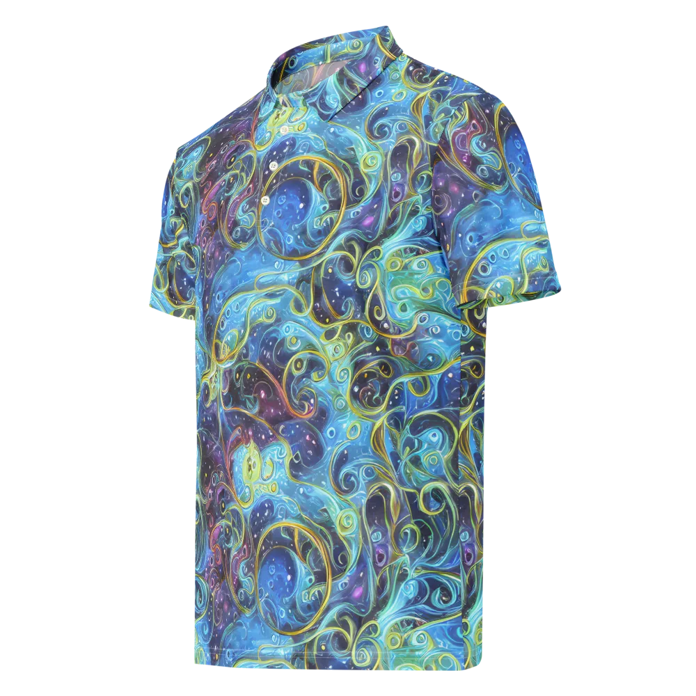 Azure Labyrinth on Men's Slim Fit Polo Shirt — Left Front