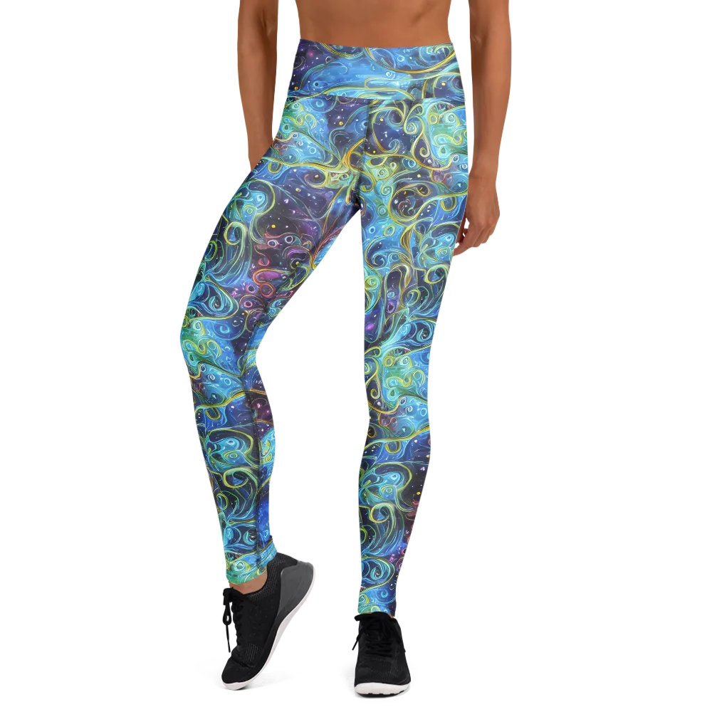 Azure Labyrinth on Yoga Leggings — Front